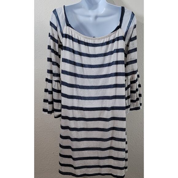 VaVa Joy Han Blue White Stripe Lined Shift Dress Small New With Tags Lightweight - Picture 2 of 7